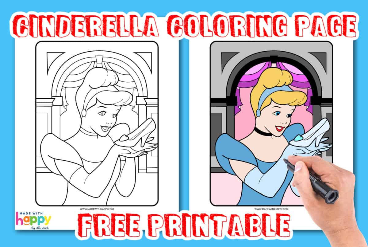 cinderella coloring page printable