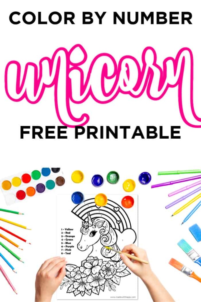 Unicorn Color By Number Free Printable Unicorn Coloring Pages