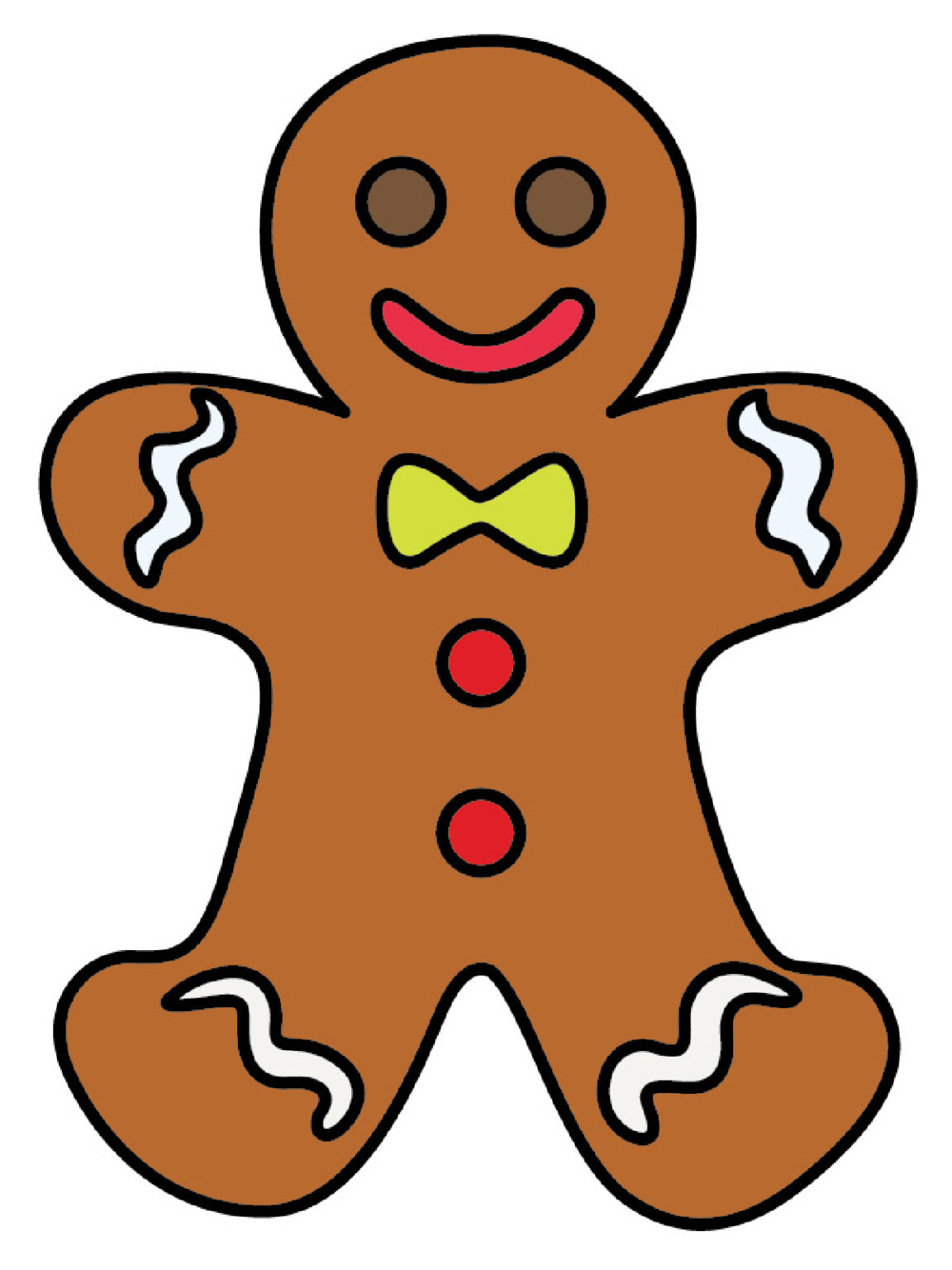 How To Draw a Gingerbread Man Easy Step-By-Step Tutorial