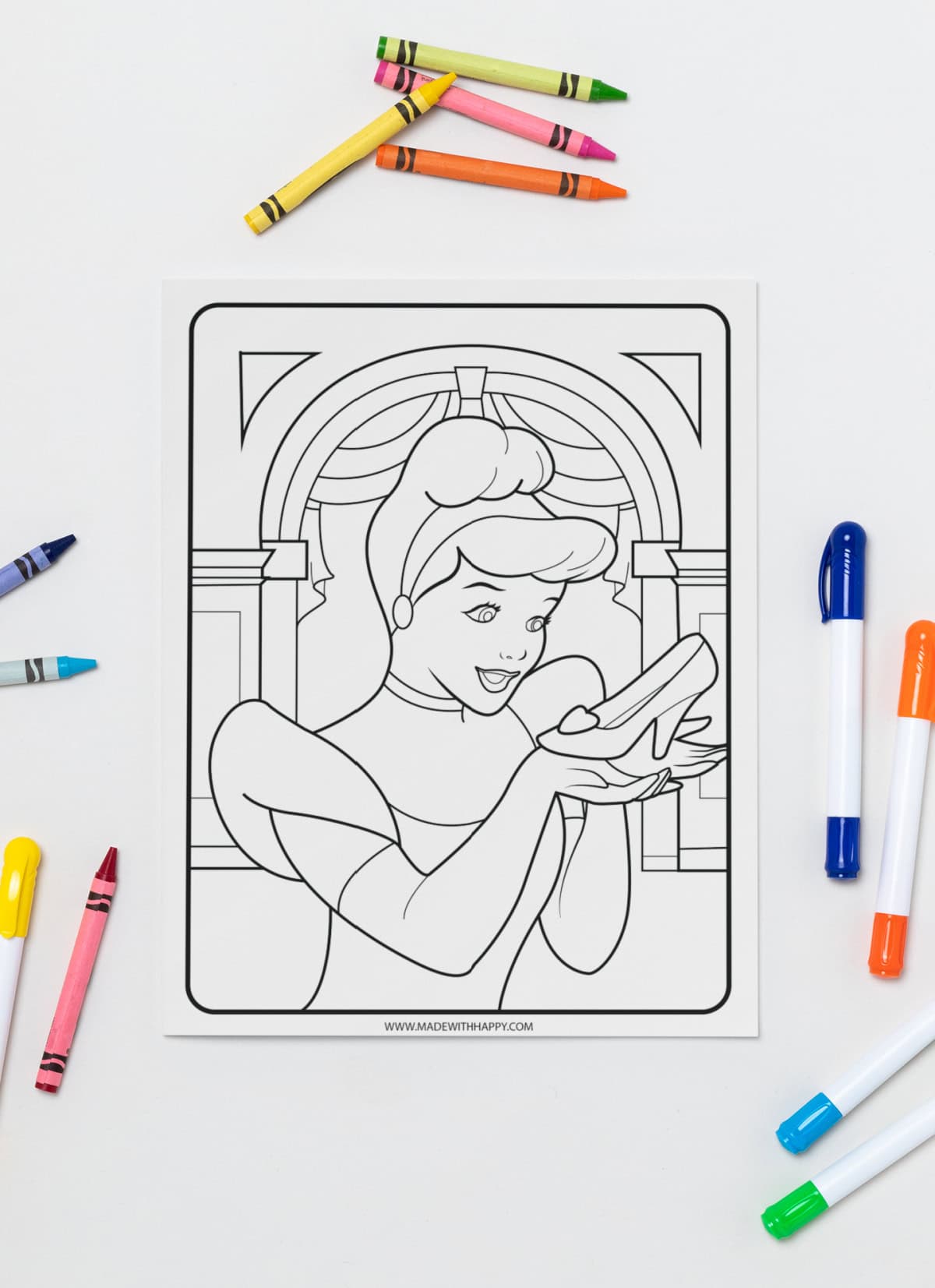 coloring page cinderella