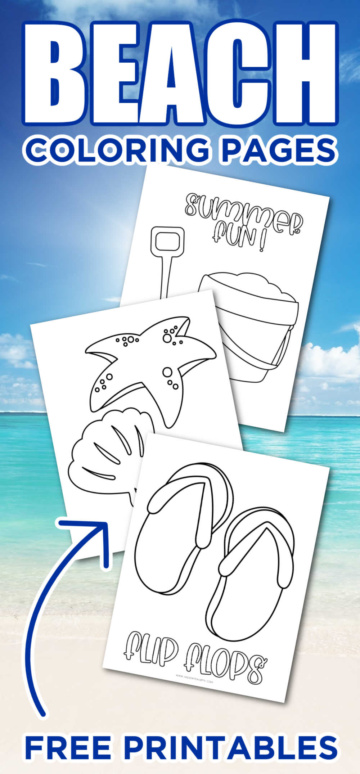 Free Printable Beach Coloring Pages - Made with HAPPY