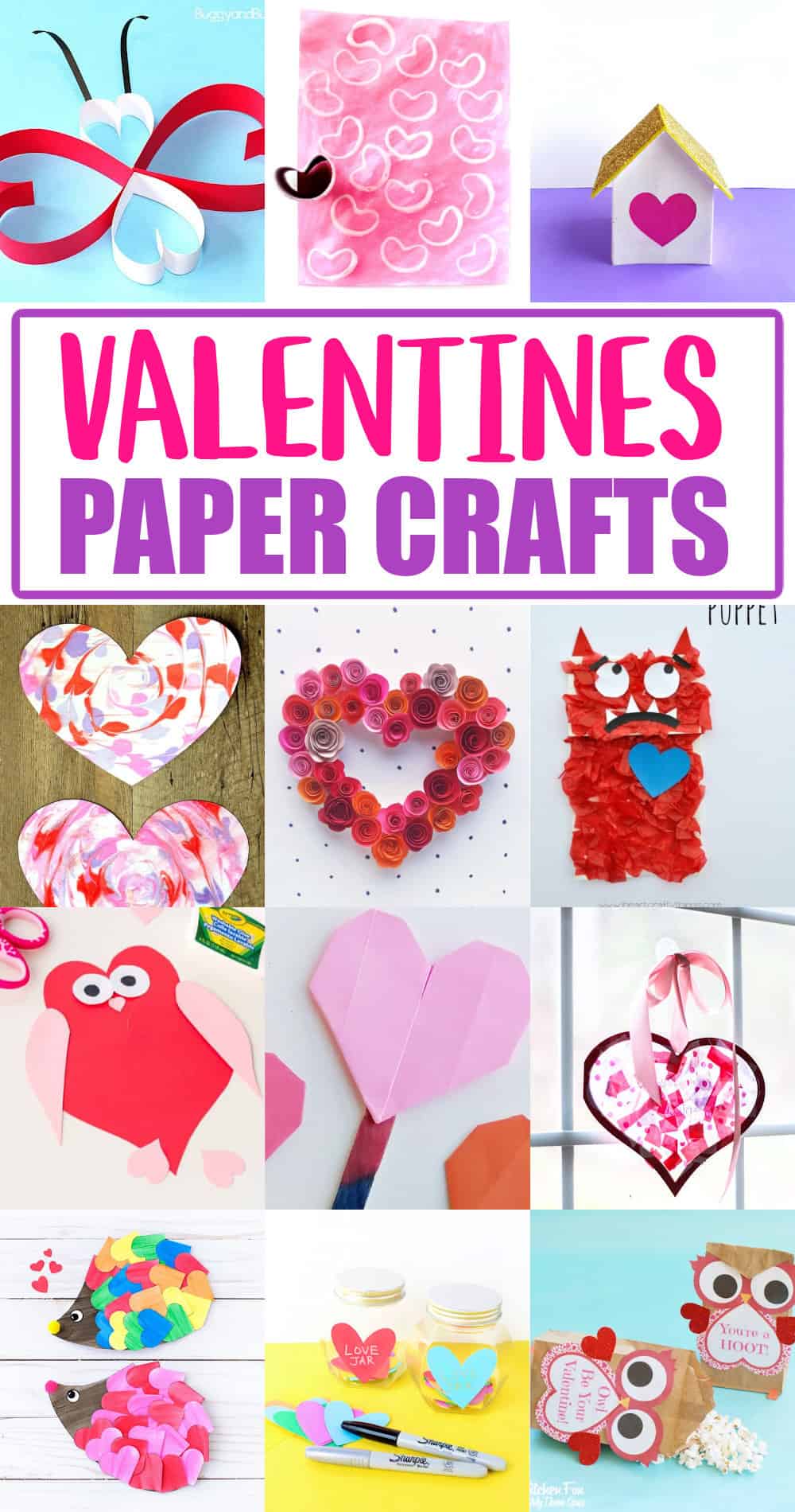 Easy Paper Crafts for Kids for Valentines Day - Made with HAPPY