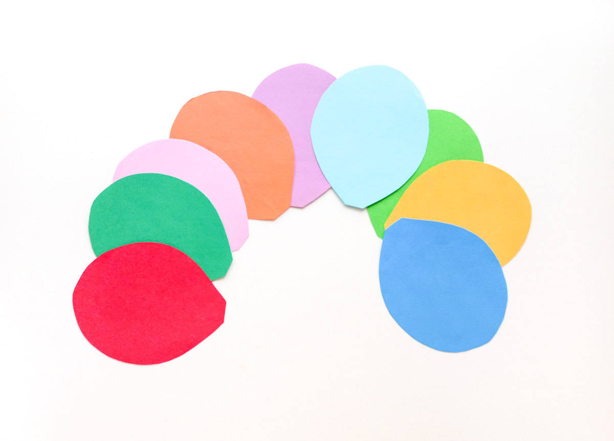 cut balloon templates out of different color paper