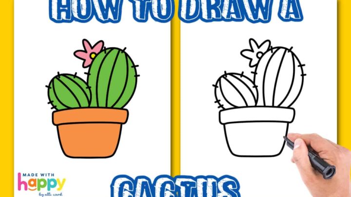 Cactus and Succulent, Flat Design, Cartoon, and Sketch Outline for Instant  Download, EPS SVG PNG Jpg. - Etsy