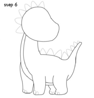 How to Draw a Dinosaur For Kids - Made with HAPPY