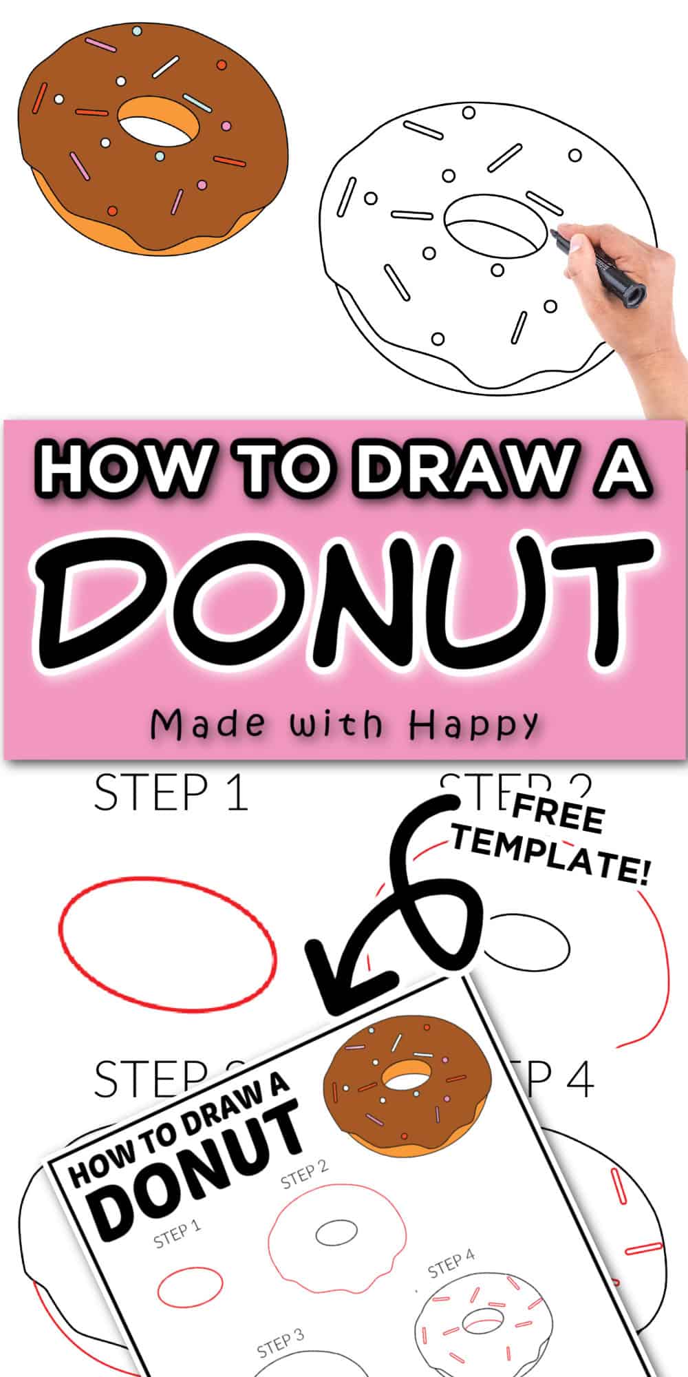 Donut Drawing Easy