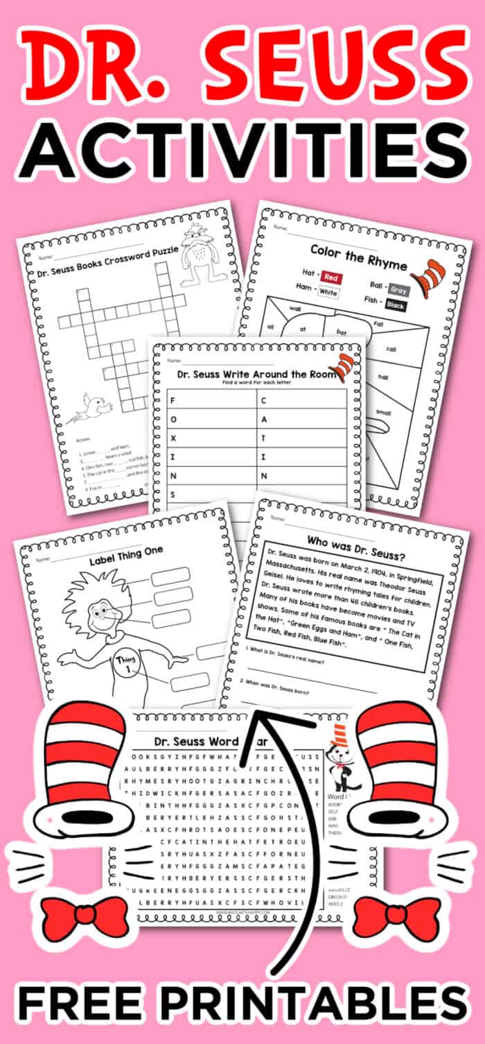 Dr. Seuss Printables Activities - Made with HAPPY