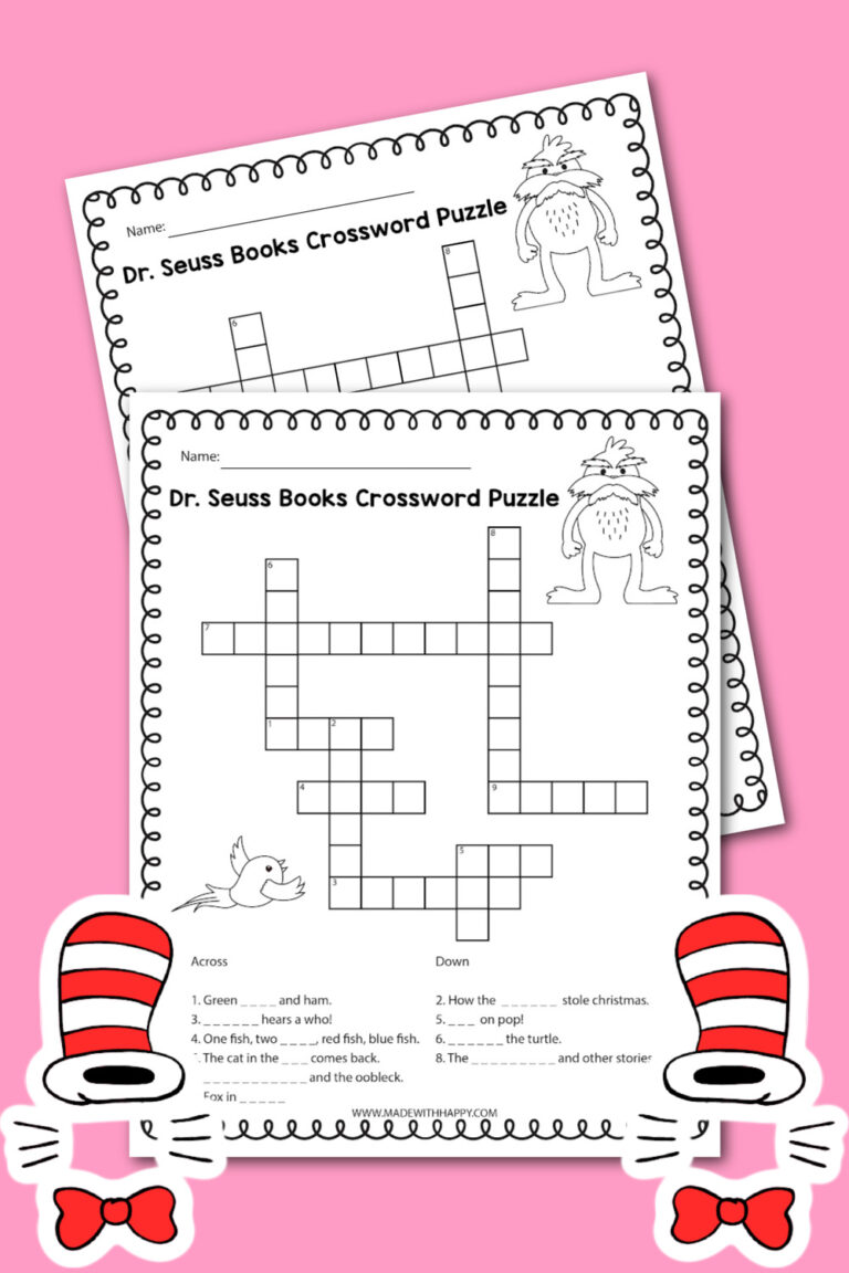Dr Seuss Printables Activities Made with HAPPY