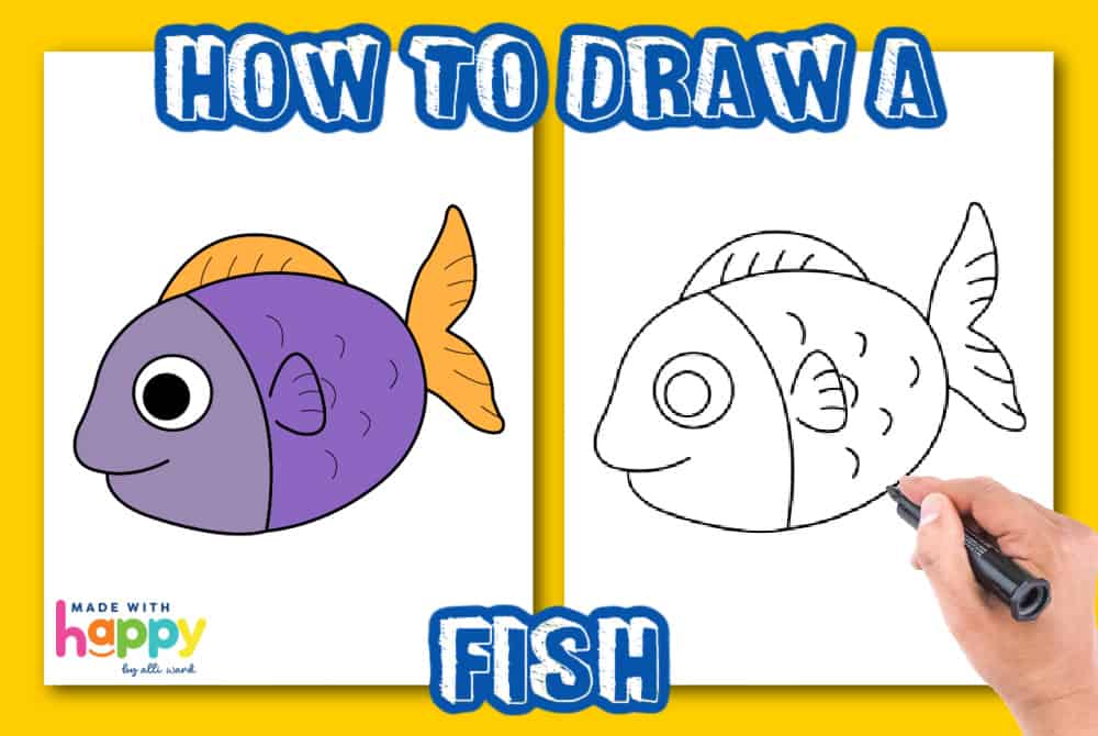 Quick & easy fish drawing 🐟 #fish #fishdrawing #fishcartoon #drawingt... |  TikTok