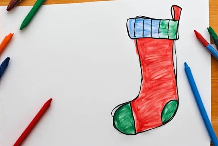 How To Draw a Stocking Easy Step-by-Step Tutorial - Made with HAPPY