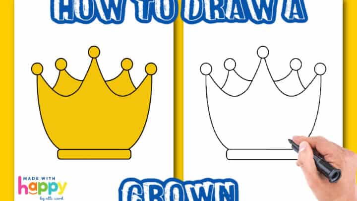 how to draw a crown step by step for kids