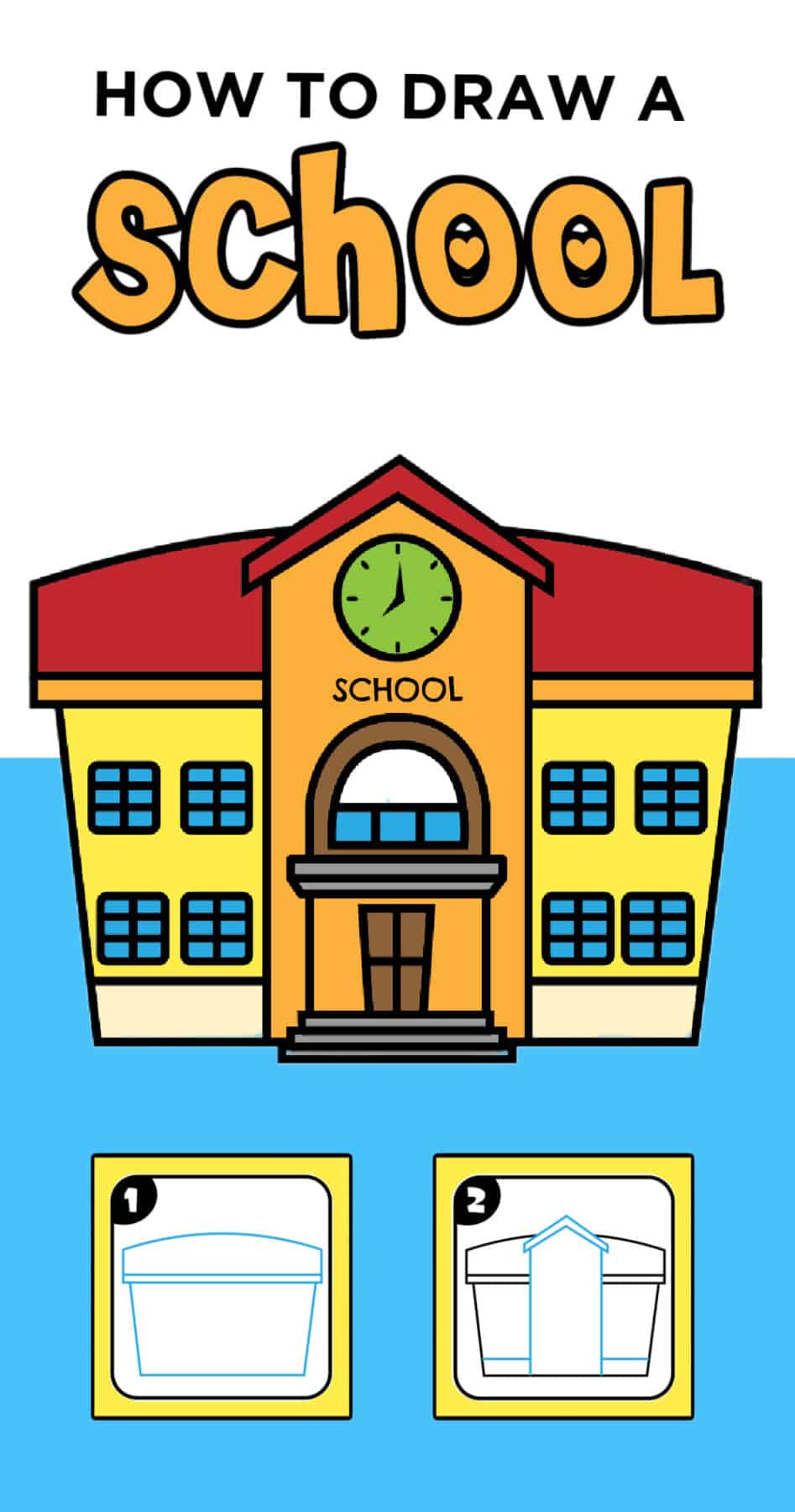 simple school building drawing