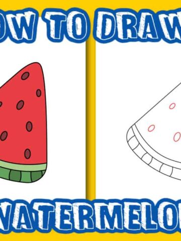 Adorable Sketch of Watermelon Drops Kawaii Chibi · Creative Fabrica