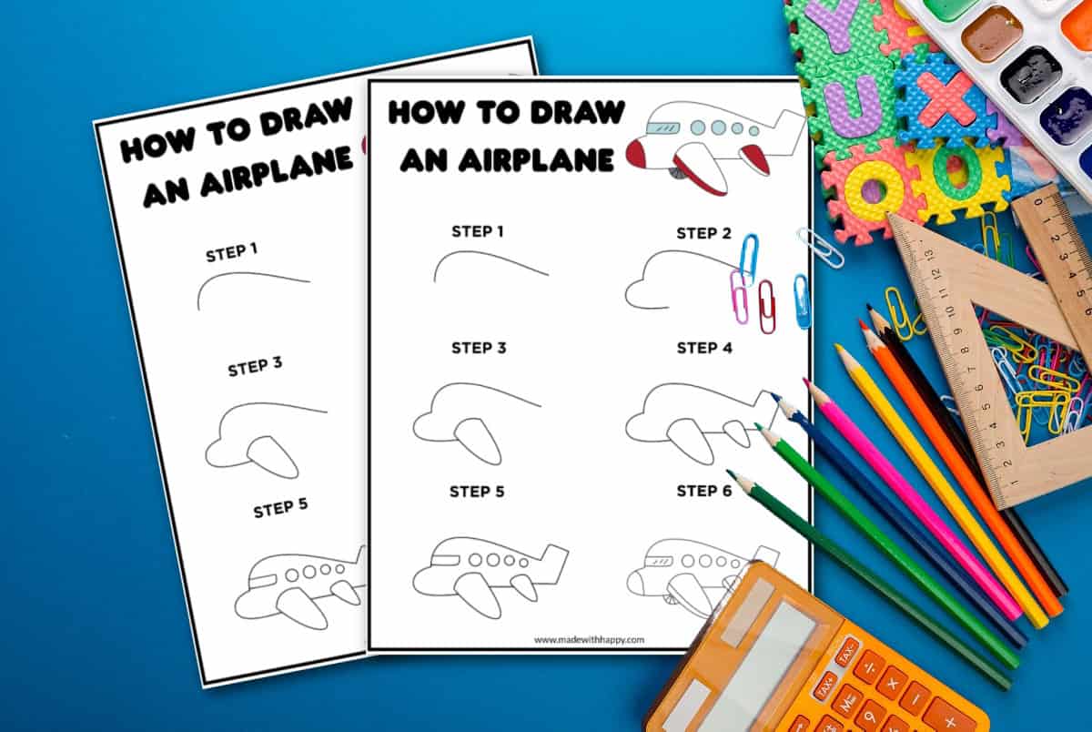 easy airplane drawing