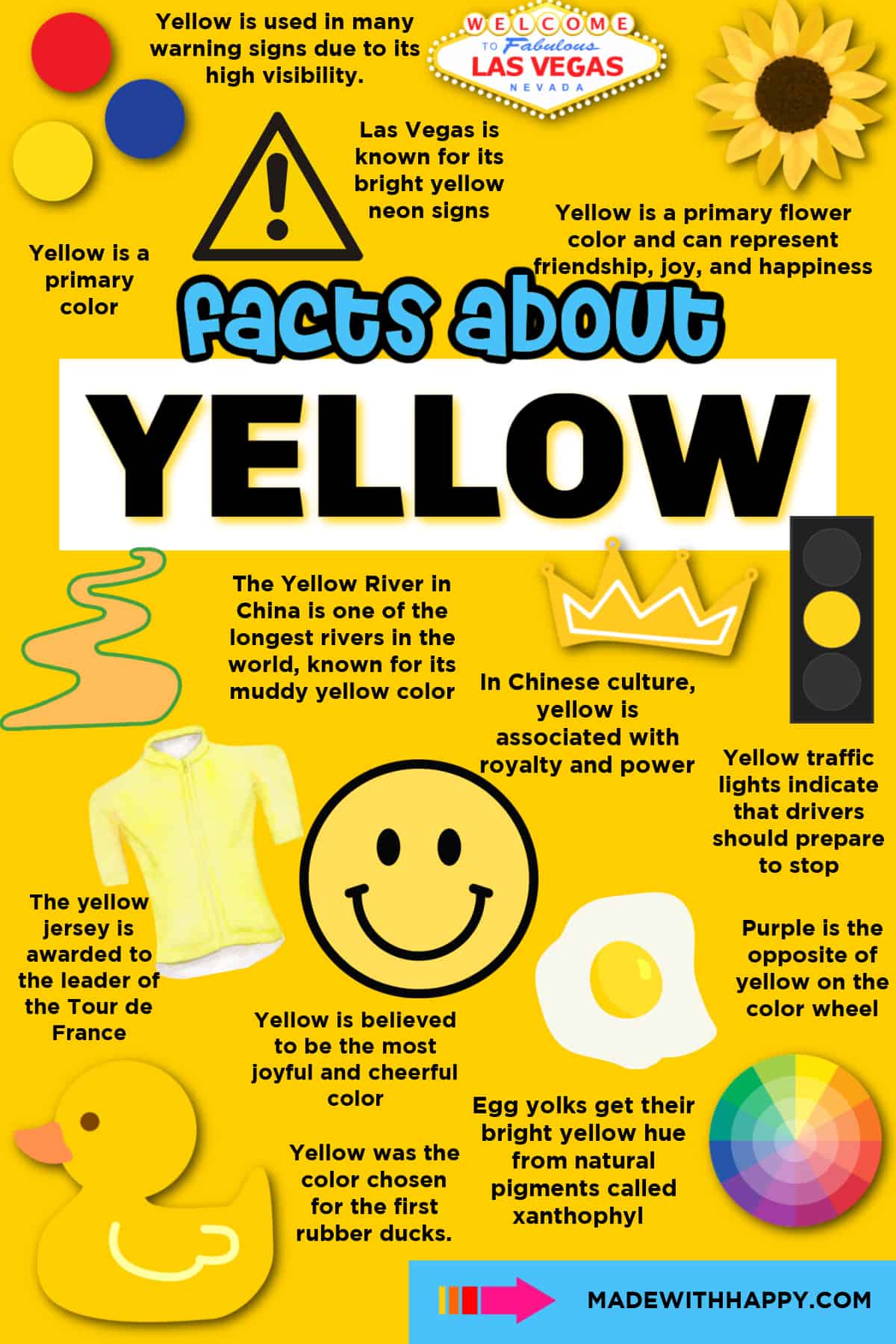 50+ Fun Facts About The Color Yellow - Made with HAPPY