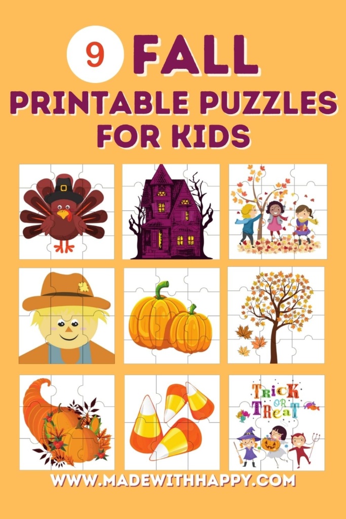 Free Printable Fall Puzzles For Kids Made with HAPPY