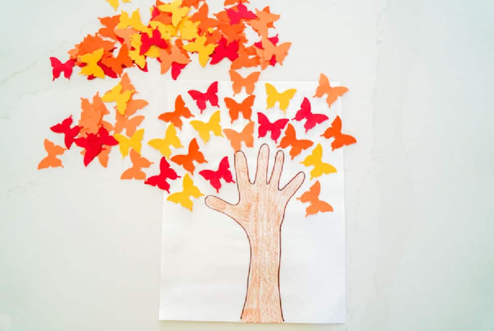 fall tree drawing for kids