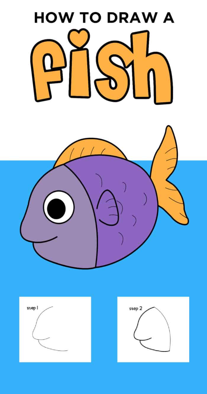 Step by step to draw a Fish. Drawing tutorial a Fish. Drawing lesson for  children. Vector illustration 27460090 Vector Art at Vecteezy