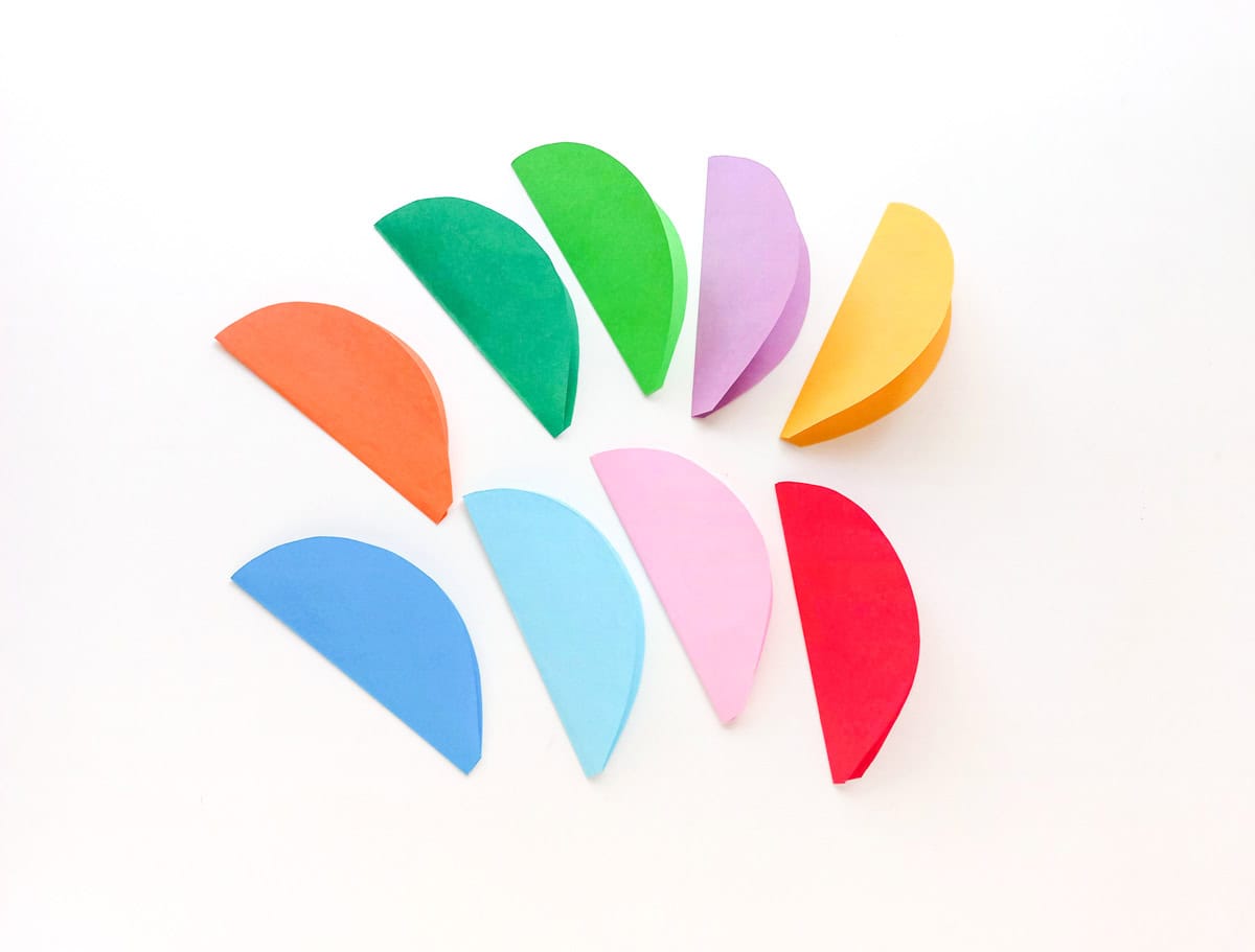 fold different color balloon shape in half