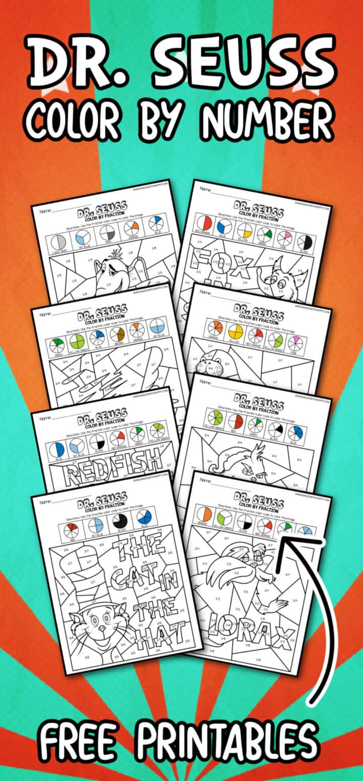 Free Printable Dr. Seuss Color By Number - Made with HAPPY