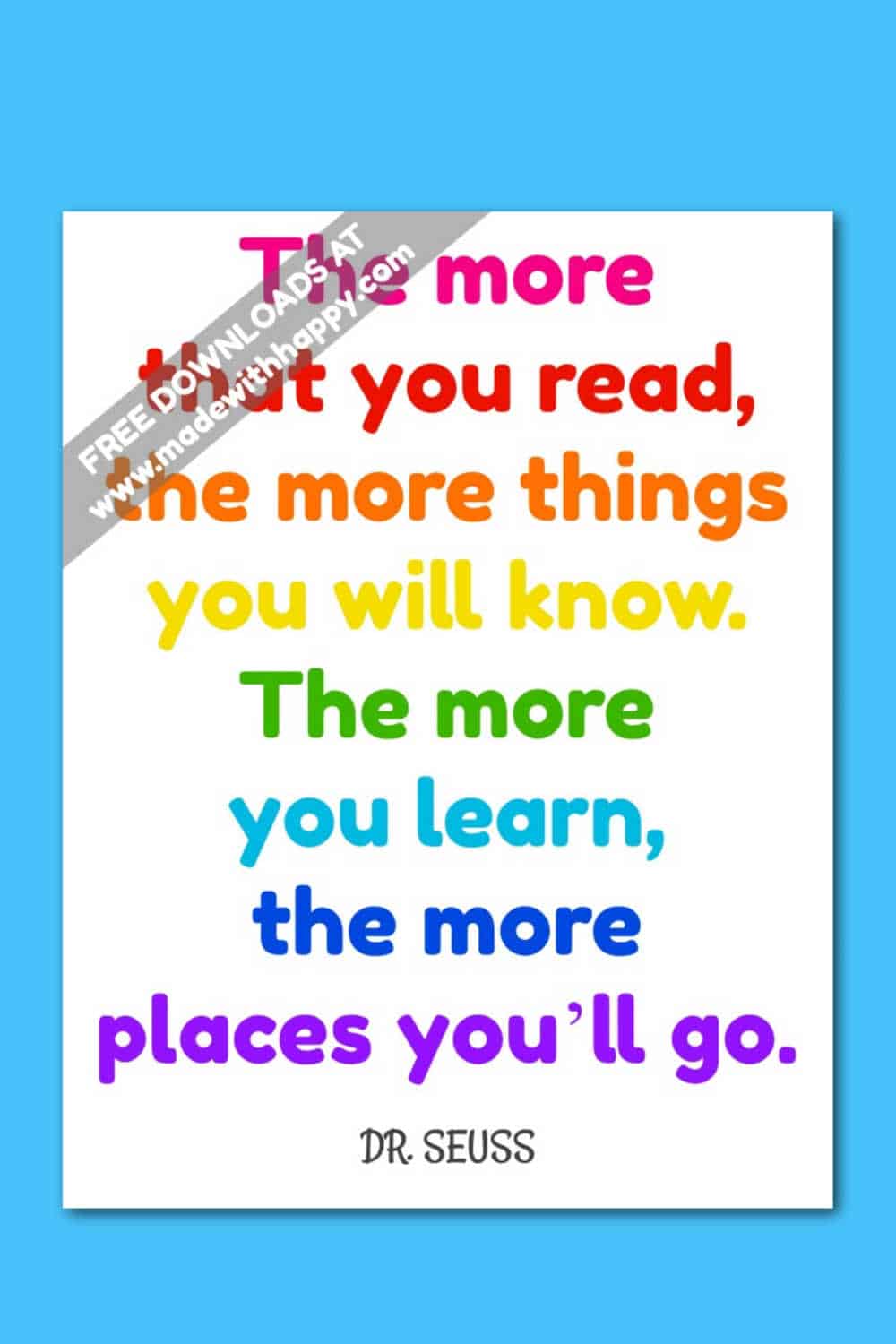 Dr. Seuss Reading Quote Printable - Made With Happy