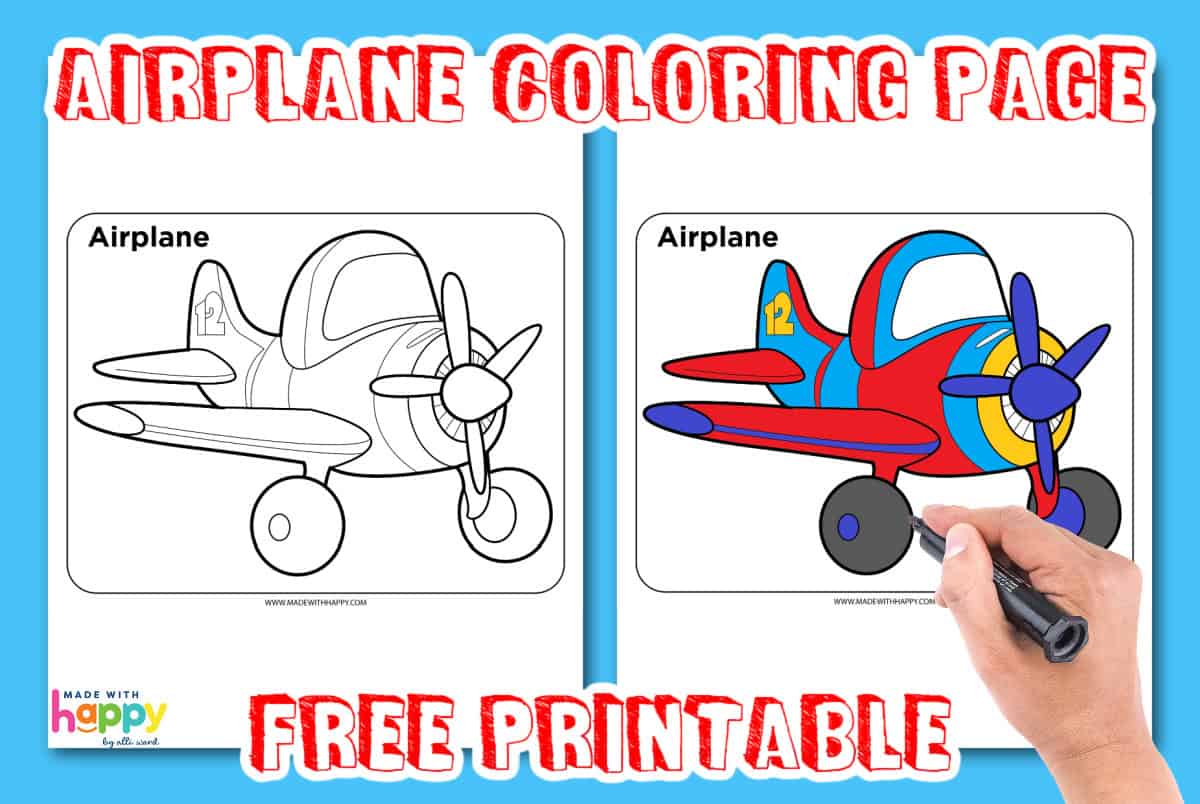 free printable airplane coloring page