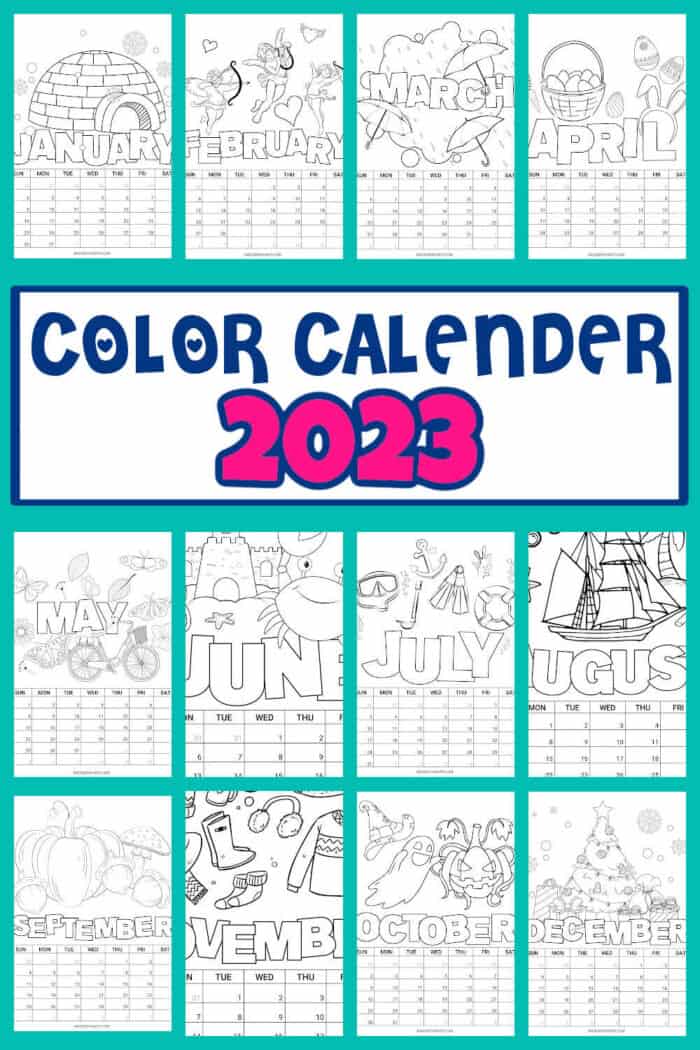 Free Printable Coloring Calendar 2023 Printable Calendar 2023