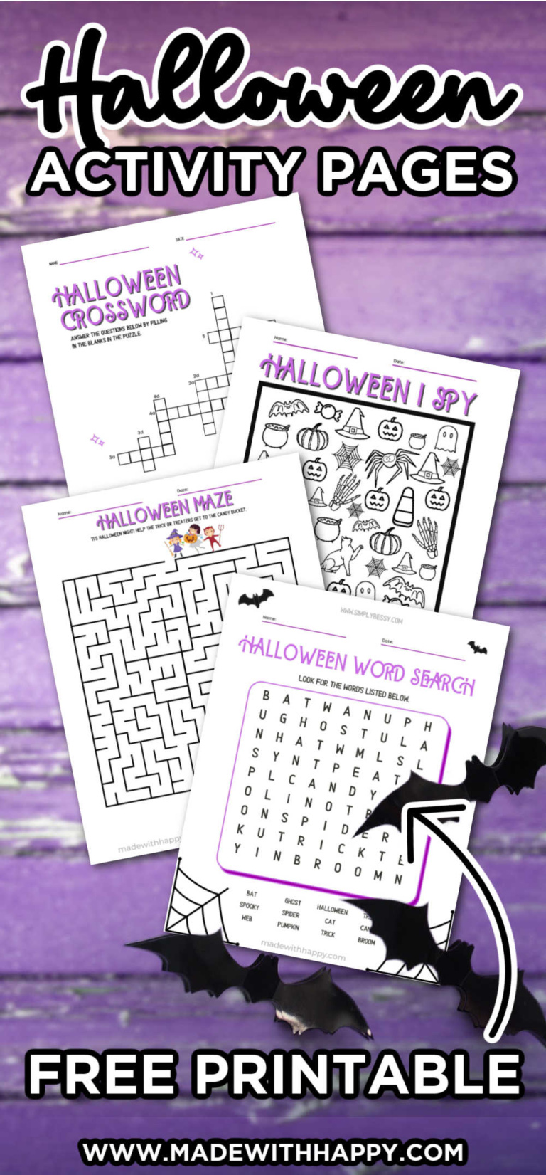 Halloween Activity Sheets for Kids