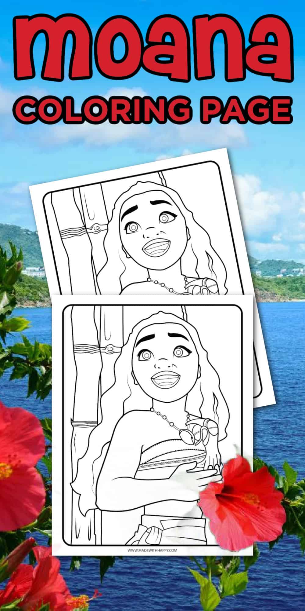 free printable moana coloring page