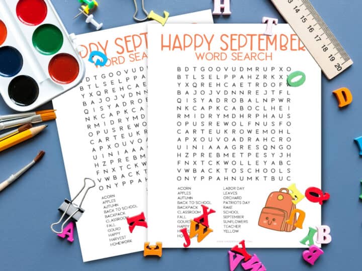 free printable september word search