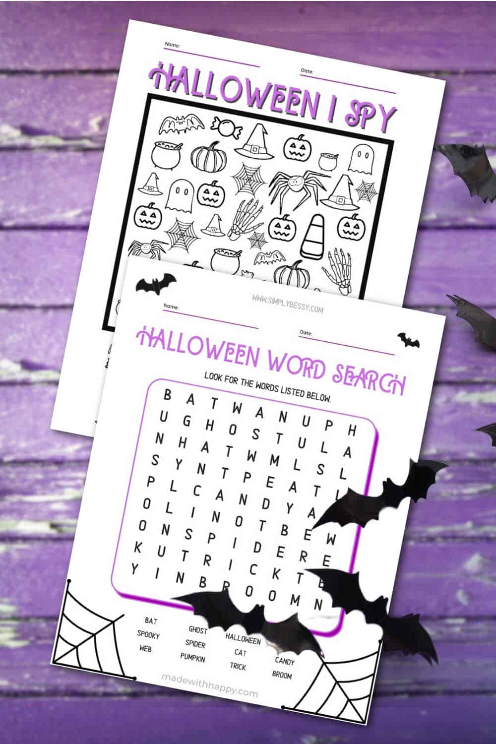 Halloween Activity Sheets for Kids