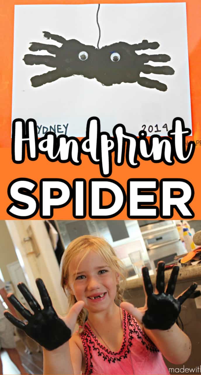 Spider Handprint Craft Halloween Kids Craft Made With Happy