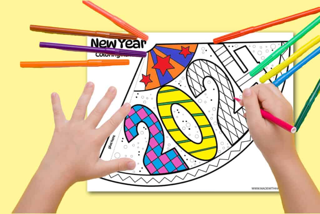 2024 Printable New Years Hats Made With HAPPY   Happy New Year 2024 Hat 1024x686 