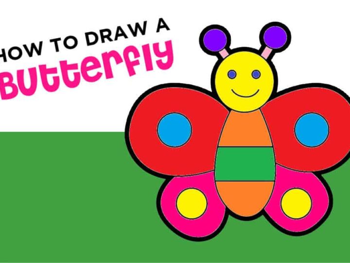 how to draw a butterfly on a flower easy