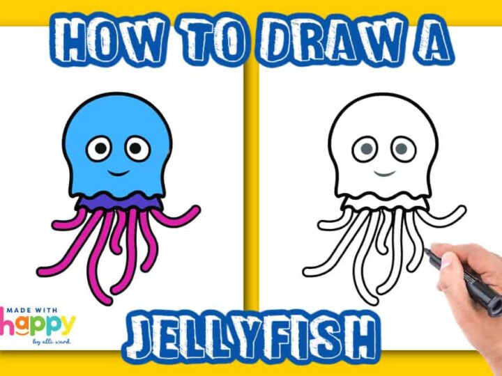 how to draw a jellyfish step by step