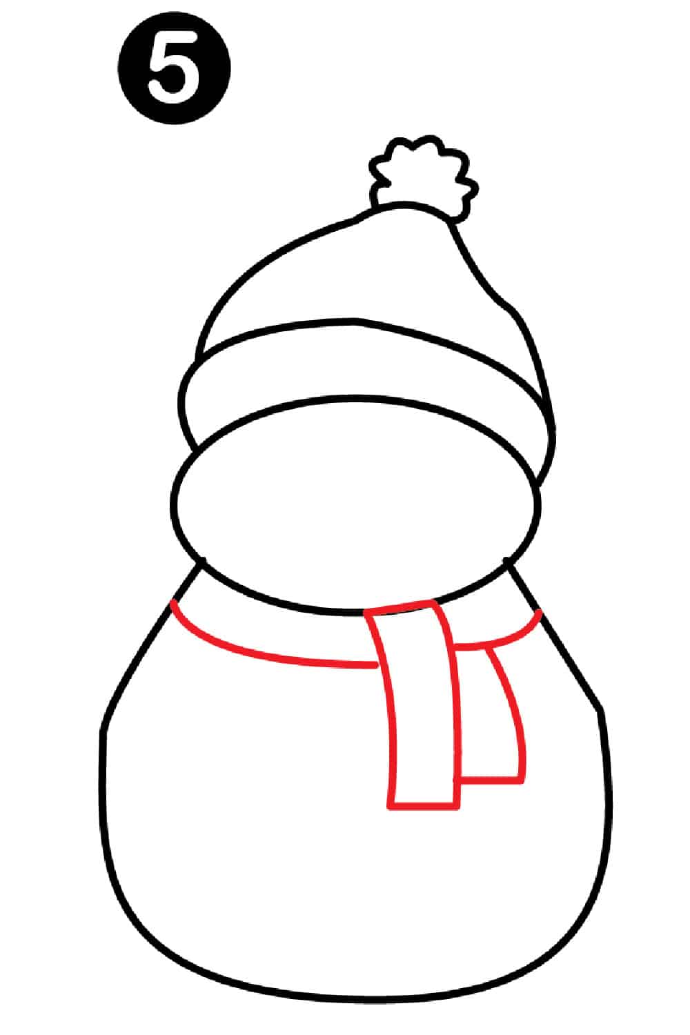 how to draw a snowman step 5