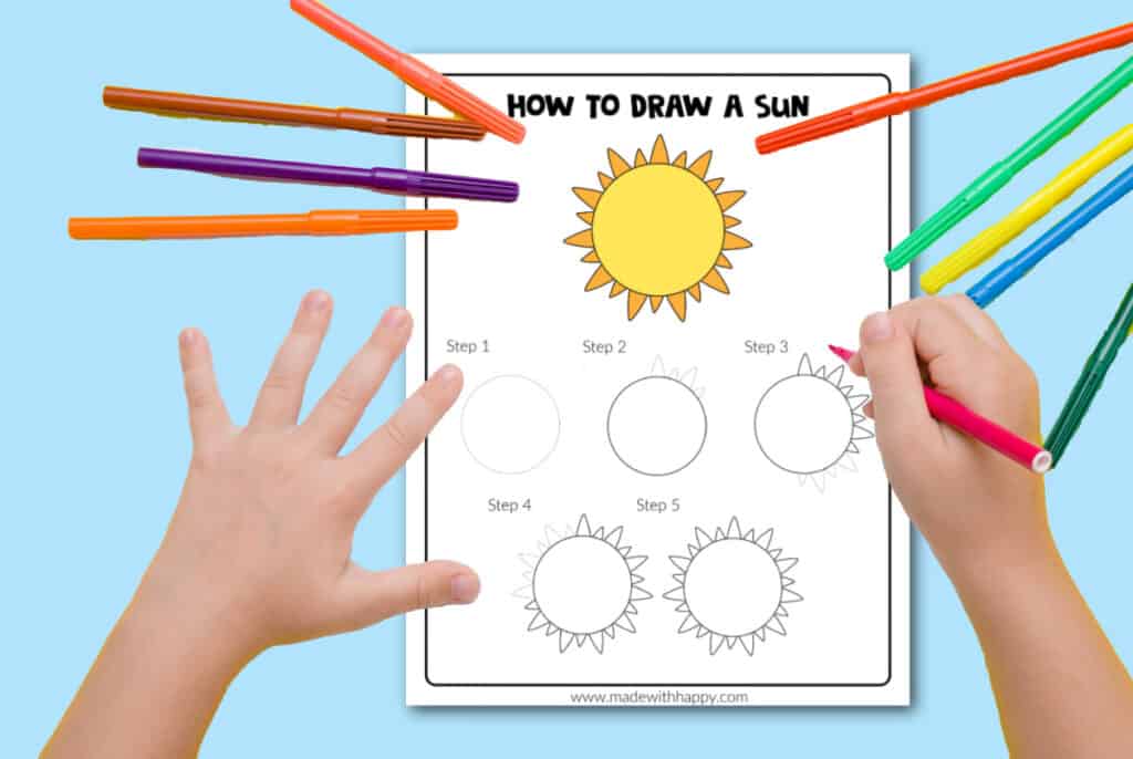 How To Draw a Sun - Made with HAPPY