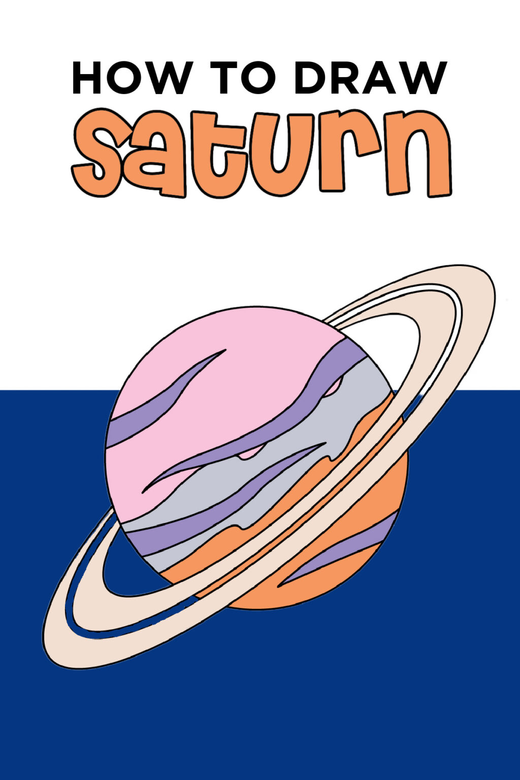 How To Draw Saturn Easy Step-by-Step Tutorial - Made with HAPPY