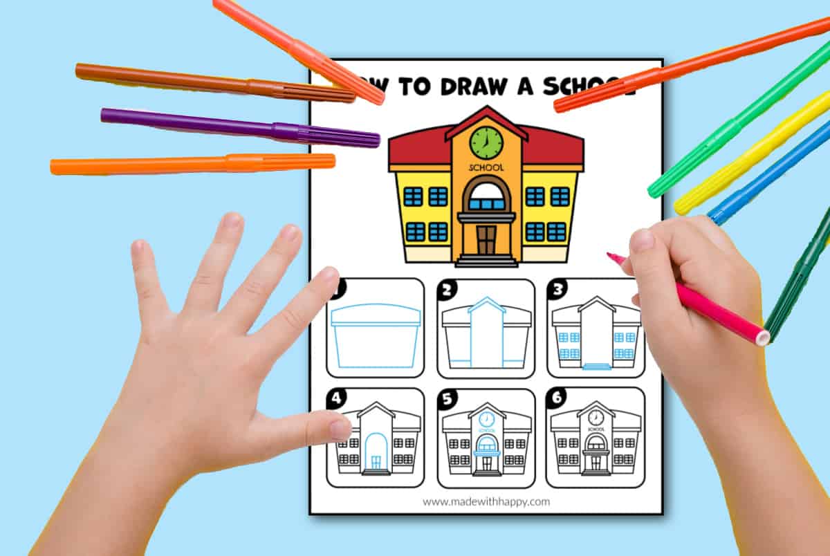 How To Draw A Cartoon School - Art For Kids Hub -