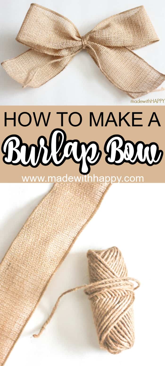 How to Make a Burlap Bow Tutorial - Burlap Bow Bow DIY