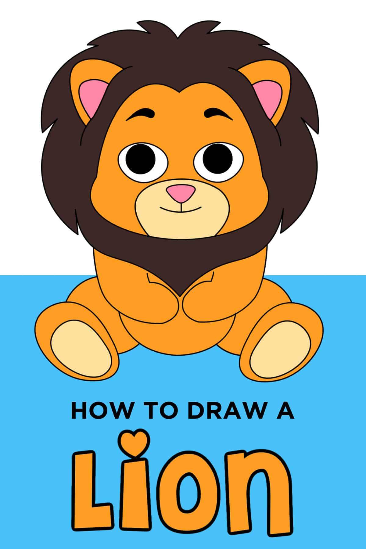 How to Draw a Lion's Face (Big Cats) Step by Step | DrawingTutorials101.com