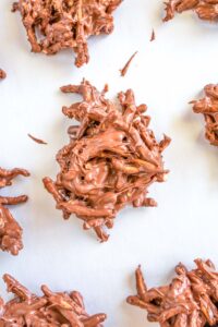 make small well in chocolate haystack cookies