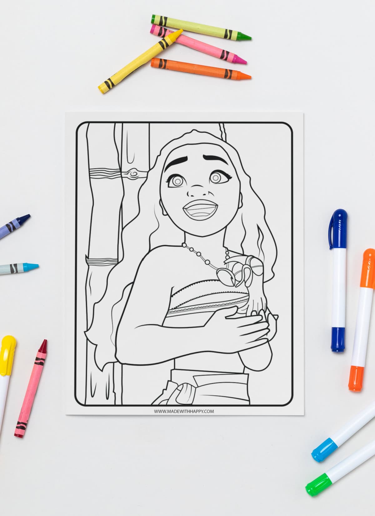 moana coloring page free printable