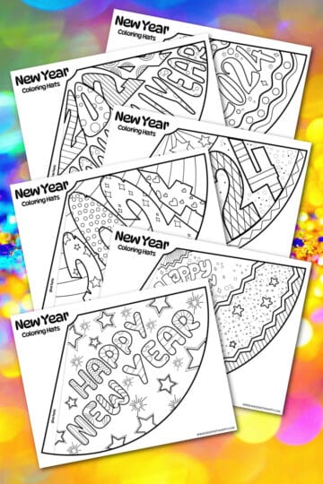 2024 Printable New Years Hats Made With HAPPY   New Years Hats Printable 2024 360x540 