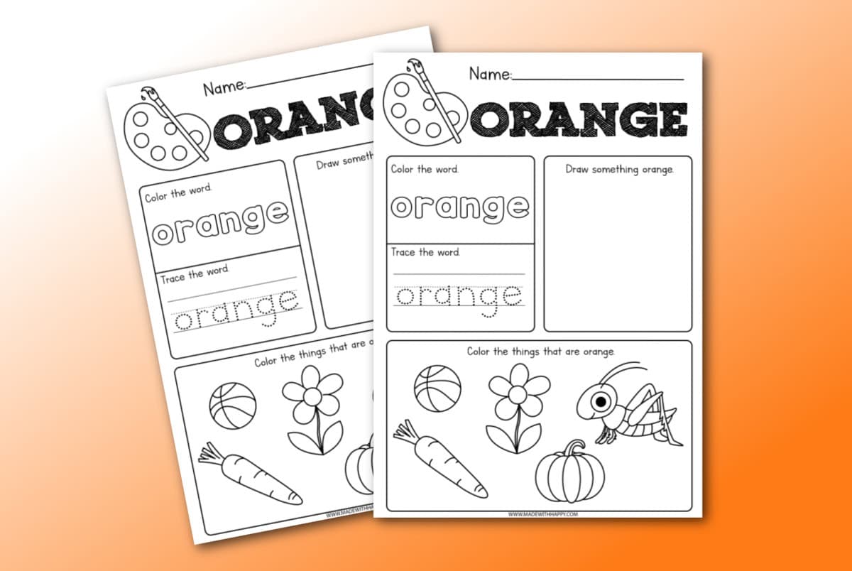 orange worksheet