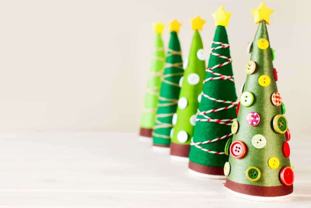 Paper Cone Christmas Tree Craft with Free Printable Template