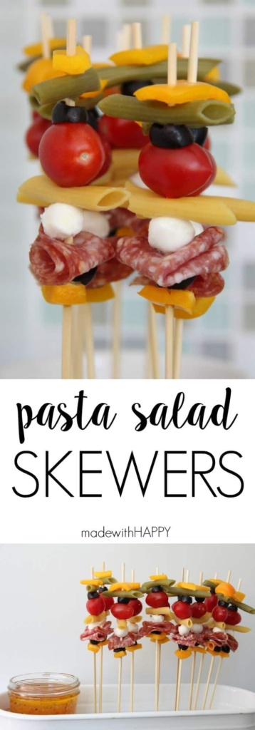 Pasta Salad Skewers - Antipasto Skewers - Summer Appetizers