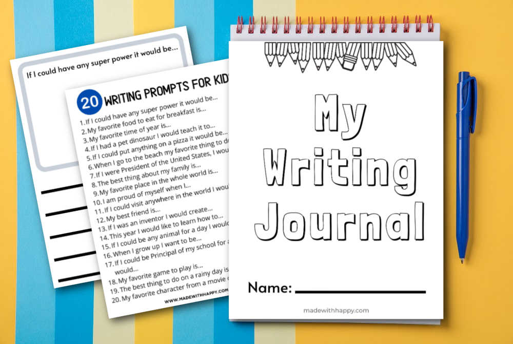 Free Printable 20 Journal Questions For Kids Writing Prompts