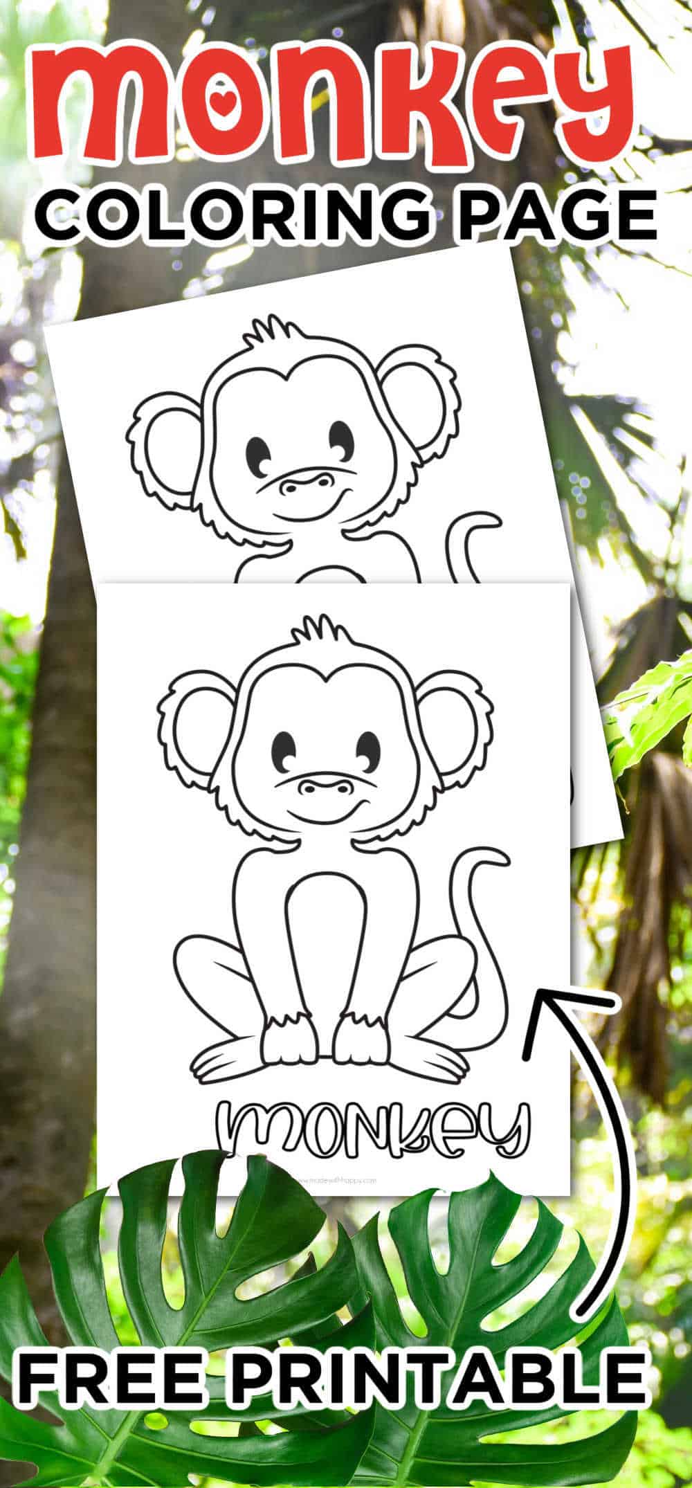 printable monkey coloring pages
