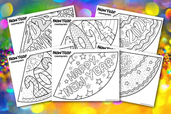 2024 Printable New Years Hats Made With HAPPY   Printable New Years Hats 2024 720x482 